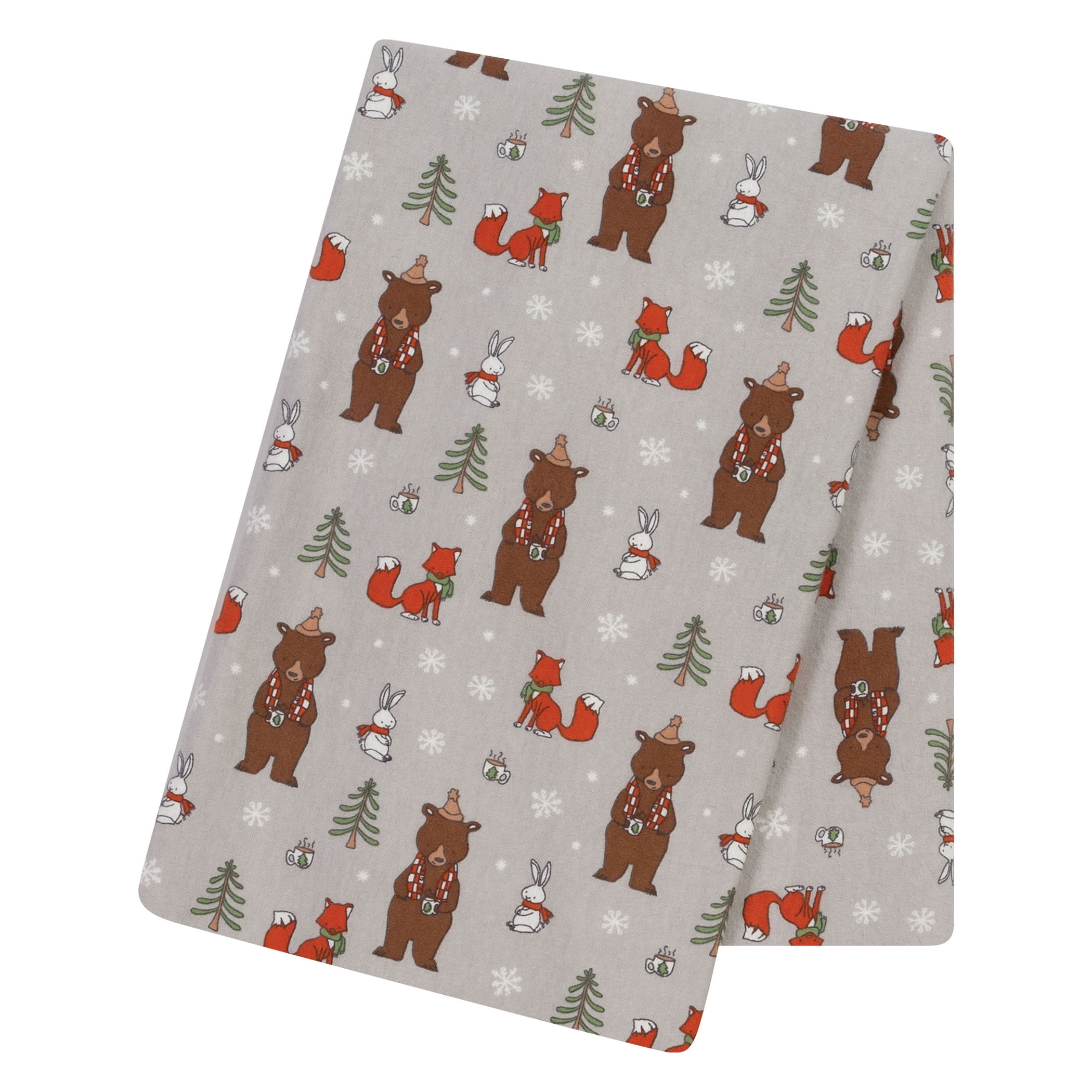 Trend Lab Fox and Flowers Jumbo Deluxe Flannel Swaddle Blanket 103228