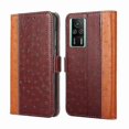 thumbnail image 1 of Funda de PU con textura de avestruz para Xiaomi Redmi K60e, marrón, 1 of 5