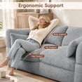 thumbnail image 4 of ANPOO 81.3" Boneless Loveseat Sofa Cloud Couch with Deep Seat, Modern Oversized Velvet Compressed Sofa Couch with 4 Pillows & Side Pockets, Upholstered Boneless Couches for Living Room, Gray, 4 of 10