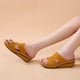 thumbnail image 5 of Sandalias planas con punta abierta y tacón de cuña Zapatillas de mujer con recorte vintage Wmkox8yii ytu3149, 5 of 8