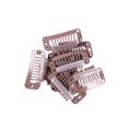 thumbnail image 2 of Wig Clips with Rubber Snap Clips Hairpieces 9 Tooth Wig Comb 24pcs(32mm Light Brown), 2 of 4