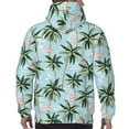 thumbnail image 7 of Pofeuu Flamingos And Palms Print Mens Casual Hooded Collar Drawstring Hoodies Pullover Sweatshirts Casual Long Sleeve Shirts-Large, 7 of 7