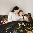 thumbnail image 5 of Manfei Santa Claus 2pcs Bedding Comforter Set,Christmas Snowflakes Twin Comforter Sets,Black Red Breathable Bedding Set,Super Cozy Festival Room Decor,Reversible, 5 of 8