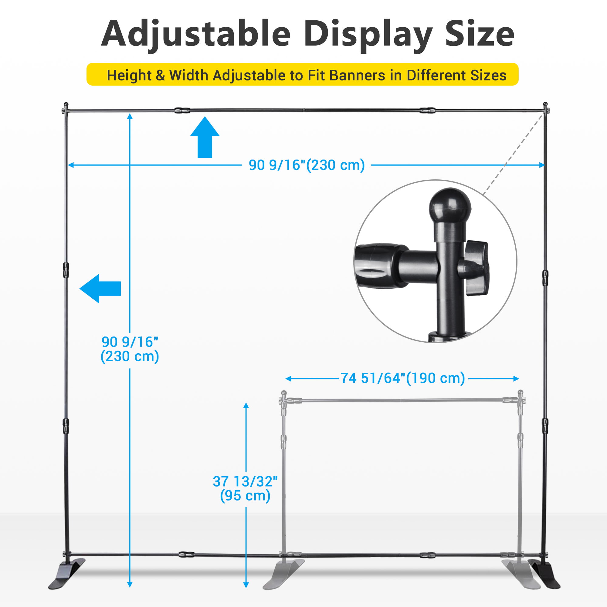 8x10，Telescopic Trade Show Backdrop Adjustable Step and Repeat Banner Stand 