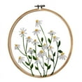 thumbnail image 4 of Embroidery Kit for Beginner, Chinese Style Three-Dimensional Transparent Yarn DIY Embroidery Plant Handmade Crafts Material Package+ 20CM Embroidered Shed (Material Kits+20CM Embroidery Daisy), 4 of 9