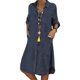 thumbnail image 5 of Vestido FLhrweasw de manga larga para mujer casual de moda con blusa de bolsillo midi, 5 of 6
