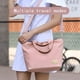 thumbnail image 4 of Bolsa de viaje expandible para mujer | Bolsa ligera para gimnasio y fin de semana con doble correa | Bolsa de nailon impermeable para deportes, escuela y equipaje de mano en avión, 4 of 8
