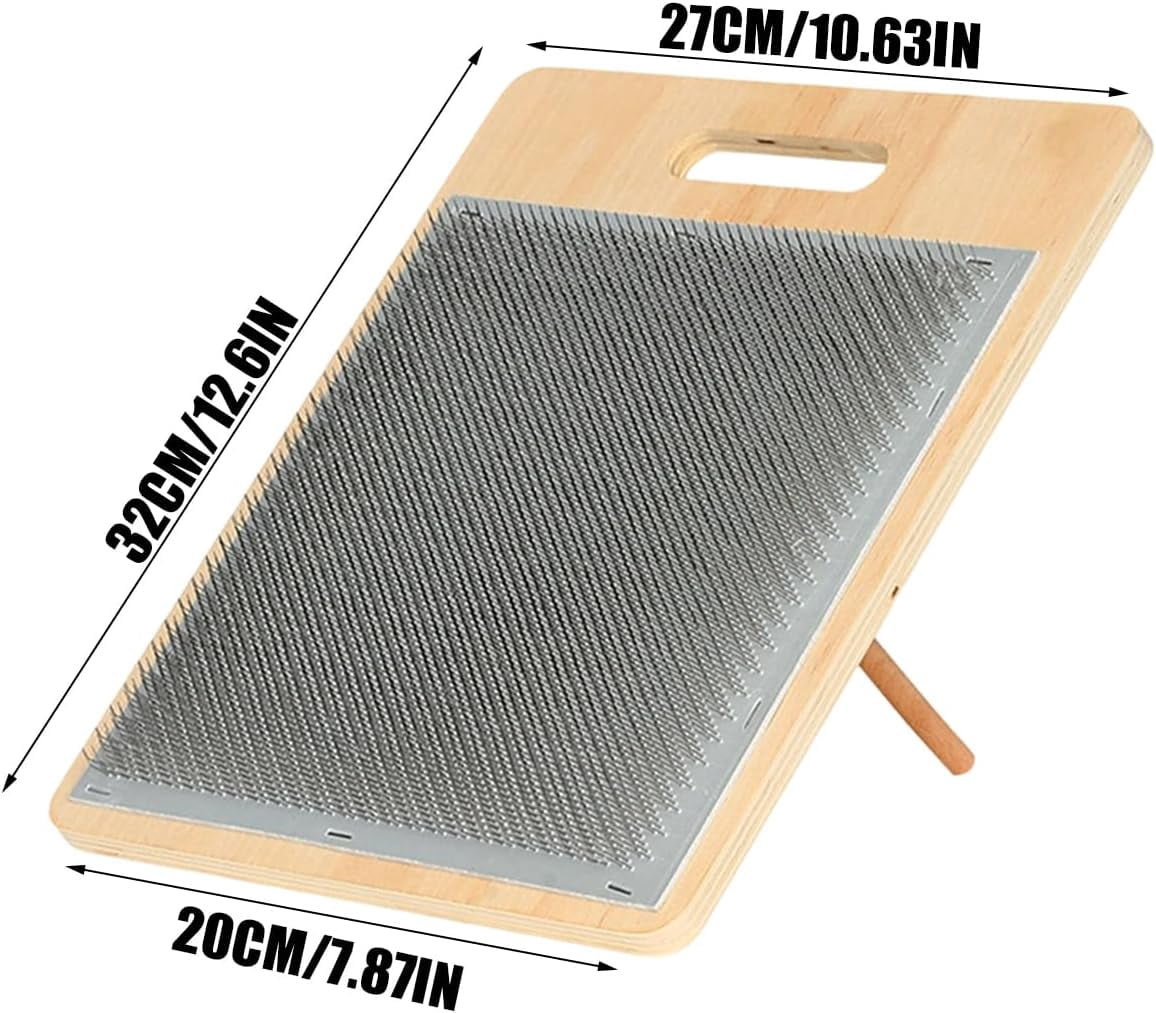 Wool Blending Board Carding Brush Set, Fiber Blending Board with 1pcs Wool Brush 2pcs Wood Craft Sticks for Mix Colors, Organize Wool Fibers(wwx)