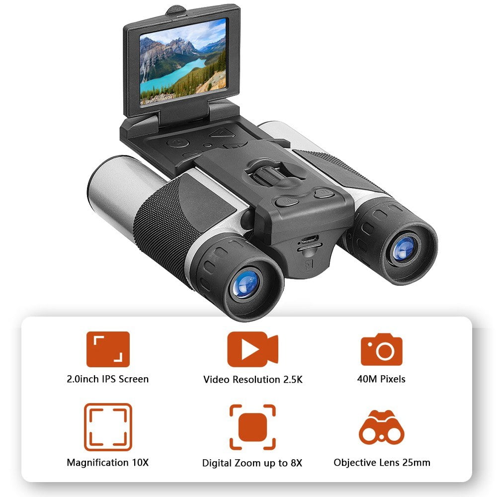 Digital Camera Binoculars 8X Zoom 40MP 2.0 Inch LCD 2.5K Video