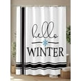thumbnail image 4 of Christmas Hello Shower Curtain Set ，Waterproof Fabric Shower Curtains Winter Snowflake Black Line Shower Curtains for Bathroom,Bathroom Decor 54x"78", 4 of 6