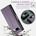 thumbnail image 6 of Case for Google Pixel 8 Wallet Case, Retro PU Leather Flip Case with Magnetic Closure, [RFID Blocking] Card Holder and Kickstand for Men Women, TPU Shockproof Full Protective Case, Purple, 6 of 6