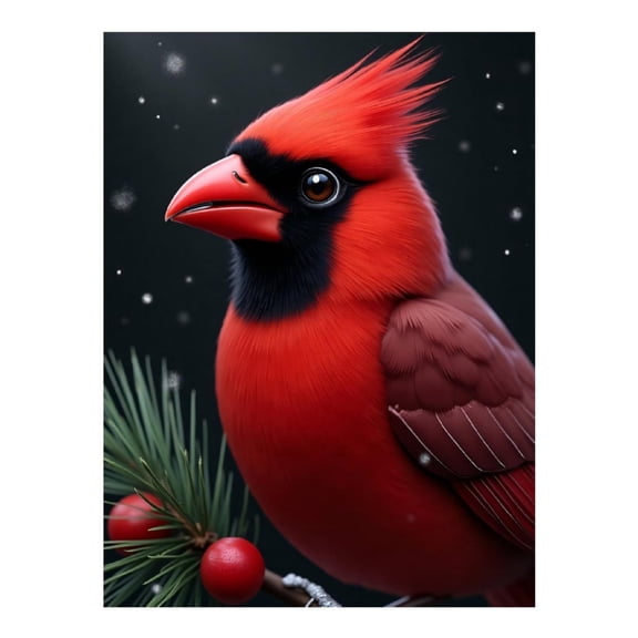 Diamond Art Kits for Adults - Classic Cardinal Bird Red Print No.80 5D Frameless Dimond Painting Kit for Adults Beginner, Round Diamond Kits for Home Wall Decor, Gift for Women