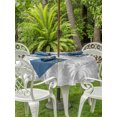 thumbnail image 3 of Outdoor Tablecloths with Umbrella Hole & Zipper, Tropical Palm Tree Round Tablecloth 54 Inch, Gray White Plants Coastal Leaf Beach Waterproof Table Cloth, Patio/Pool/Picnic Table Covers, 3 of 8