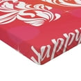 thumbnail image 2 of Ambesonne 40th Birthday Fitted Sheet, Happy Greeting Floral, Full Size, Pink Orange White, 2 of 3