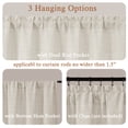 thumbnail image 6 of OVZME Judy Natural Valance for Farmhouse Kitchen, Thick Textured Light Filtering Short Curtain with Dual Rod Pocket for Bathroom Basement,1 Panel 60 x 18 Inches, 6 of 7