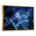 thumbnail image 2 of Designart "Magical Night With Sapphire Palm Tree I" Palms & Palm Trees Floater Framed Canvas Art Print, 2 of 5