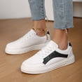 thumbnail image 3 of Women's Men's Retro Glitter Slip On Sneakers Classic Unisex Couple Lace Up Walking Shoes Non Slip Skate Shoes Black Size 6.5, 3 of 6