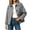 Black, variant on Women's Gingham Cropped Jacket Lapel Collar Loose Fit Casual Shacket