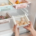 thumbnail image 4 of Cheers.US Retractable Drawer Type Refrigerator Storage Box Food Fresh-keeping Classified Organizer Container Basket Fridge Shelf Holder Plastic Storage Bins， Fit for Fridge Shelf Under, 4 of 7
