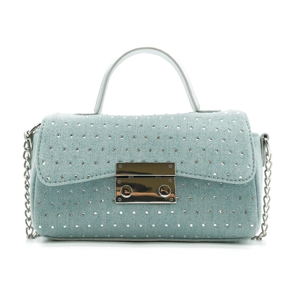 Like Dreams Women's Denim Beagle Studded Denim Crossbody Bag, Denim