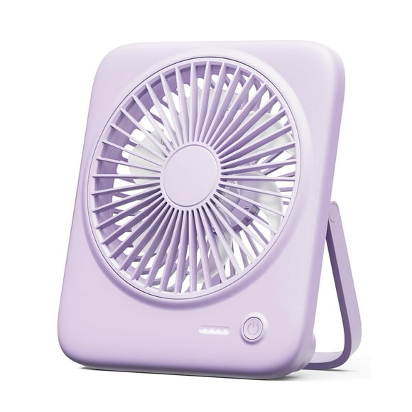 Otlonpe Ventilador de escritorio portátil recargable, ventilador de mesa personal con pilas de 4000 mAh, ventilador de viaje pequeño de 6,5 pulgadas con banco de energía, 4 velocidades para dormitorio