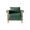 thumbnail image 3 of Castle Place Comtemporary Glam Velvet Upholstered Armchair, Carribean Green, 3 of 7