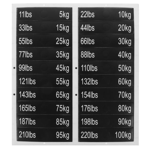 Soimiss Sheet of Black Weight Sticker Labels for Gym Equipment Easy Apply and Remove