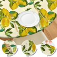 thumbnail image 4 of Yellow Lemon Fruit Clusters White Pattern Round Fitted Tablecloth with Elastic Edge,Dining Table Cover Waterproof,Outdoor Round Tablecloth for Camping,Dining,Indoor and Outdoor, 4 of 7