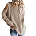 thumbnail image 2 of gakvbuo Plus Size Pullover Sweaters For Women Long Sleeve Sweatshirts Fall Tunic Tops Sexy Women's Casual Long Sleeve Solid Ladies Knitted Sweater Tops, 2 of 5