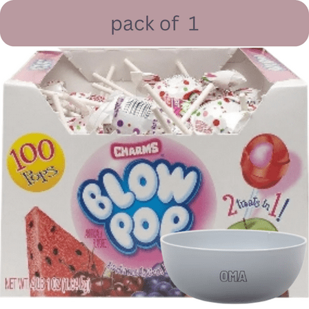 Blow Pops Assorted Mix, 100 pcs with bowl by OMA