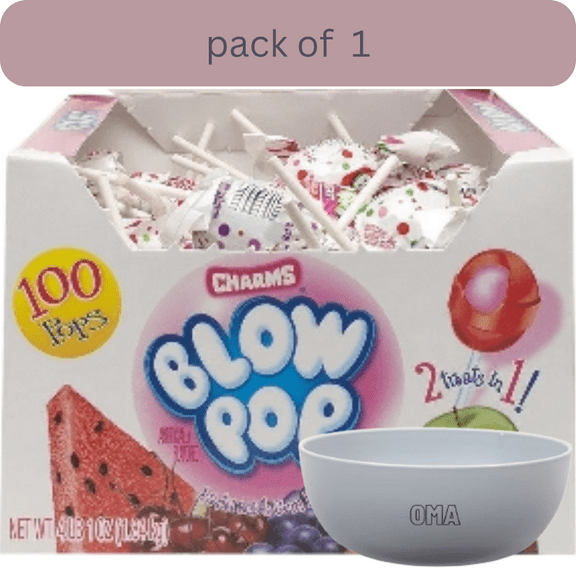 Blow Pops Assorted Mix, 100 pcs with bowl by OMA
