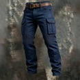 thumbnail image 5 of Mifsaly Mens Cargo Pants Straight Leg Relaxed Fit Work Trousers with Multi Pockets Navy,XXL, 5 of 5