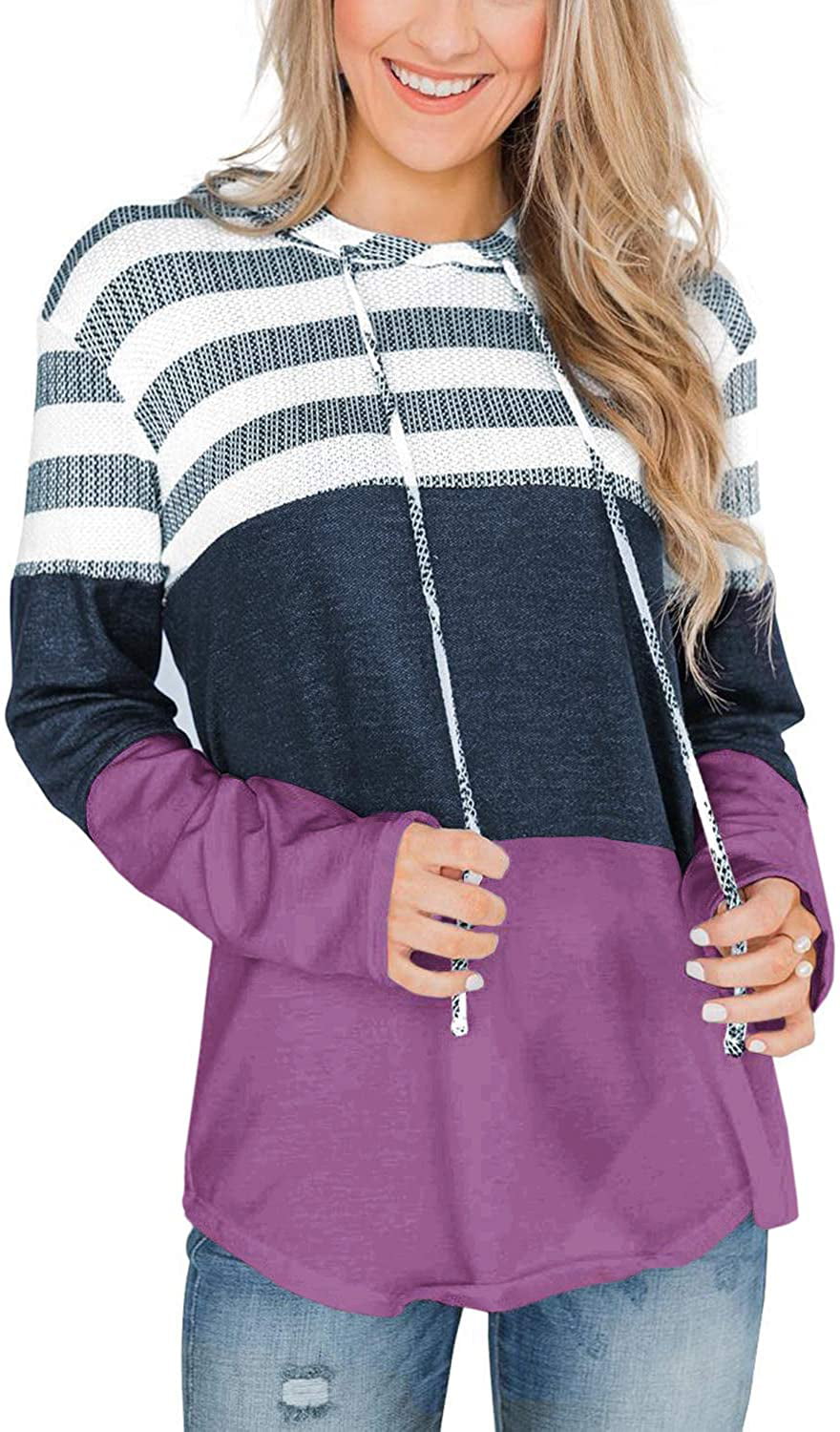 Woman Within Womens Plus Size Patchwork Long-Sleeve Pullover Sweater 