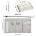 thumbnail image 3 of JIALIOU Nylon Trifold Card Wallet with ID Window Zipper Pocket for Men Women Teen Beige and White Plaid, 3 of 7
