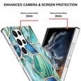 thumbnail image 5 of Designed for Samsung Galaxy S24 Ultra Marble Case, Ultra Thin Girls Women Polished Plating Flexible Soft TPU IMD Protective Case Cover for Samsung Galaxy S24 Ultra - Green, 5 of 5