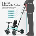 thumbnail image 5 of Besrey 5-in-1 Toddler Tricycle for 1-3 Years Old Boys and Girls with Push Handle and Backrest,Kids Bike Child Trike,Green, 5 of 16