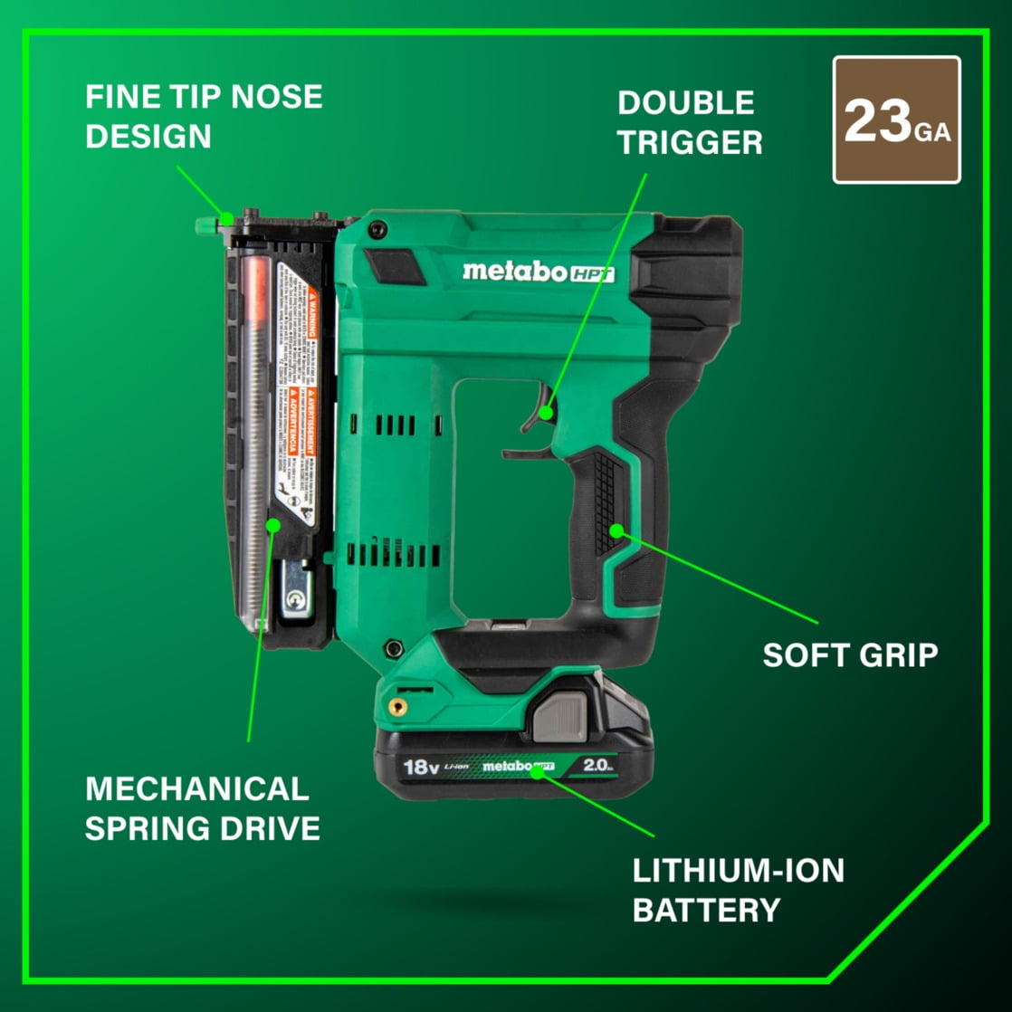 Metabo HPT 18V Cordless Pin Nailer Kit, 23-Ga, NP1835DA