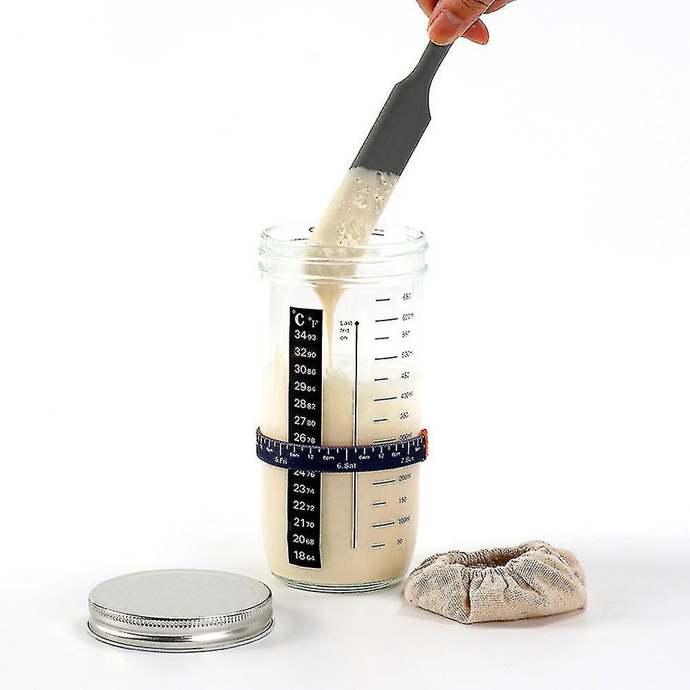 Bocal Démarrage Levain 680ml - Kit Avec Ruban Datation Thermometre Couvercle Et Spatule 99265101