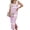 Pink, variant on LANGWYQU Deep V-Neck Striped Long Dress Sleeveless Strappy Tie Bodycon Dress