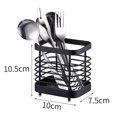 thumbnail image 2 of 2 estantes para utensilios de cocina de acero inoxidable, estantes para vajilla, encimeras, cestos para vajilla, fregaderos, accesorios, almacenamiento de utensilios de cocina, cubiertos, negro 10 cm, 2 of 6