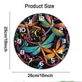 thumbnail image 2 of ZXCXRQFa Colorful Dragonfly Damask Flower Silent Non Ticking Wooden Clock 10 Inch, Round Wall Clock,Decorative for Living Room, Kitchen, Home,Bathroom, Bedroom, Office or School, 2 of 7