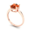 thumbnail image 2 of 2 ct Oval Cut Simulated Red Diamond Solitaire 18K Rose Gold Womens Engagement Ring, 2 of 5