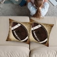 thumbnail image 3 of Vintage American Football Throw Pillow Cover Ball Games Sport Lover Rugby Decorative Pillow Cases Set of 2 20x20 Inch Cushion Cover for Sofa Couch, 3 of 6