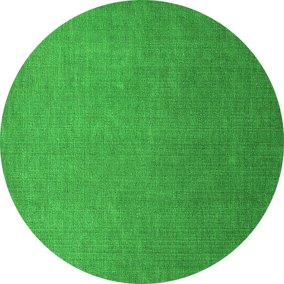 Ahgly Company Indoor Round Oriental Green Industrial Area Rugs, 7' Round