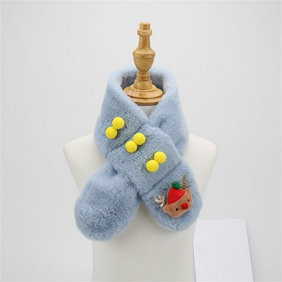 Wancir Girls Boys Warm Plush Scarf Neckwarmer Winter Cute Cat Thick Soft Shawl Wrap Scarves