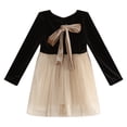thumbnail image 2 of Richie House Little Girls Black Velvet Cream Tulle Dress 6, 2 of 2