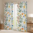 thumbnail image 2 of Castle Fairy Orange Flowers Black Out Curtains for Boys Girls,Chic Floral Blossoms Curtains Pack of 2 (42x63 Each),Retro Vintage Aesthetic Bedroom Curtains,Ultra Soft Home Decor, 2 of 6