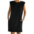 thumbnail image 1 of Pompotops Robe Mini Sans Manches Mode Sexy pour Femmes Col Rond Ample, 1 of 8