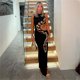 thumbnail image 3 of Vestido largo ahuecado con estampado de serpiente negra para mujer, vestido Sexy de espagueti con cuello redondo sin mangas, túnicas delgadas de abertura alta, vestidos de noche de fiesta para mujer, 3 of 5