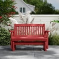 thumbnail image 2 of Wildridge Classic Mission Glider, Cardinal Red - Outdoor Weather Resistant Recycled HDPE Glider for Porch, Patio, Deck, 2 of 4